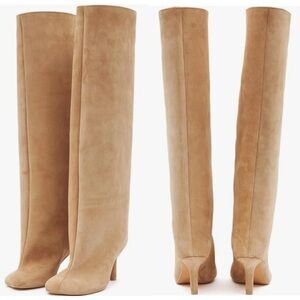 Tan Knee-High Wide Calf Women's Boots - 9.5